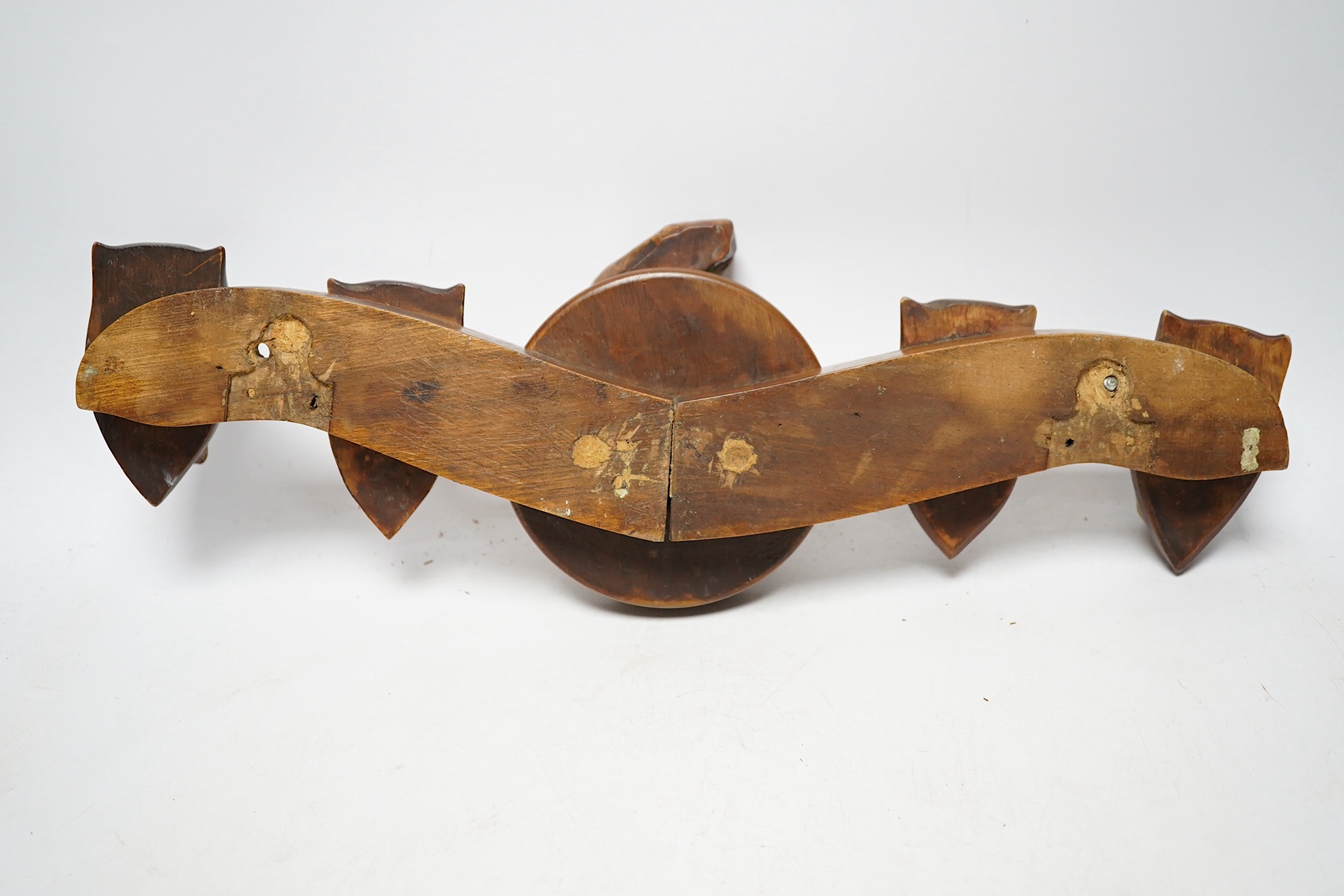 A French novelty carved walnut wall bracket, in 16th century style, 41cm. Condition - fair